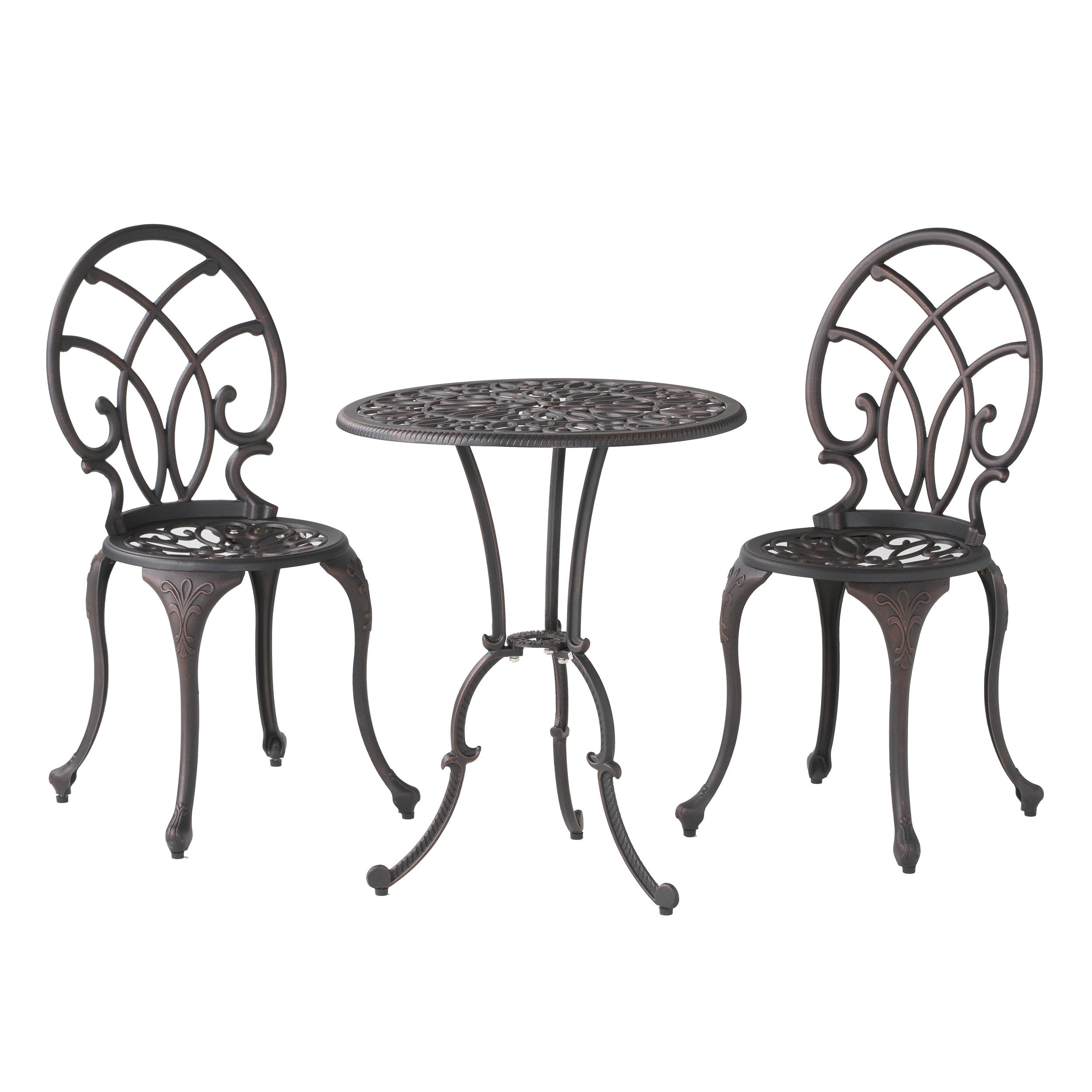 Ensemble de bistrot Charleston en aluminium et cuivre par Christopher Knight Home