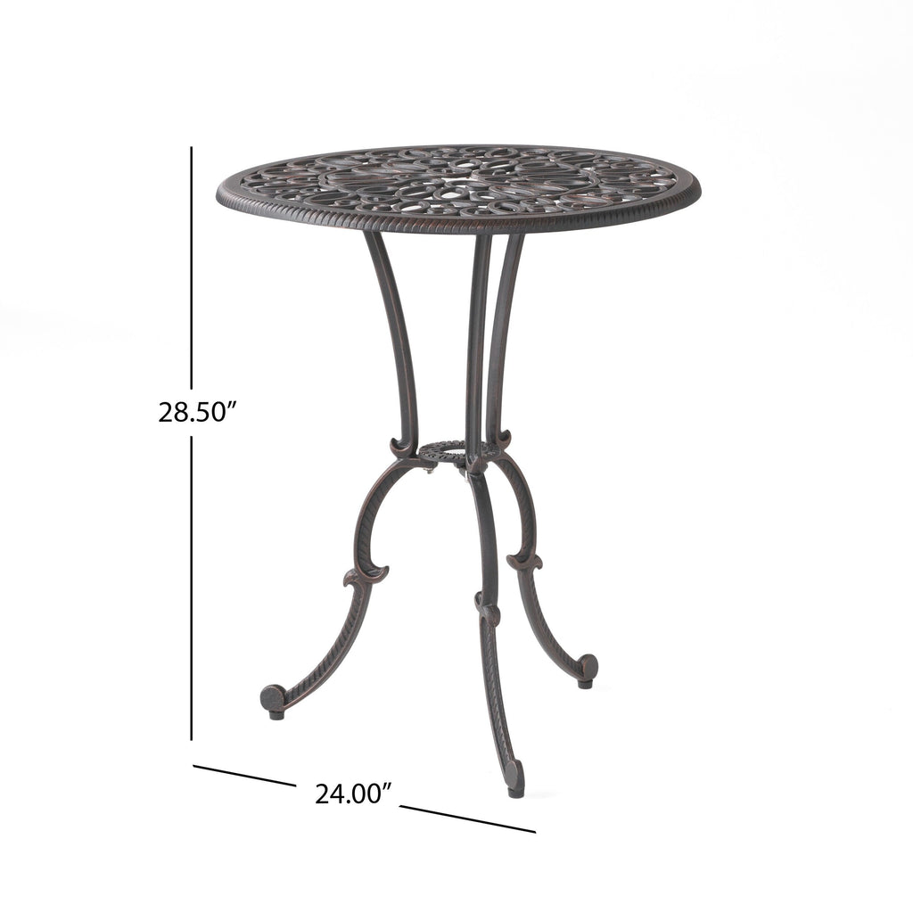 Ensemble de bistrot Charleston en aluminium et cuivre par Christopher Knight Home