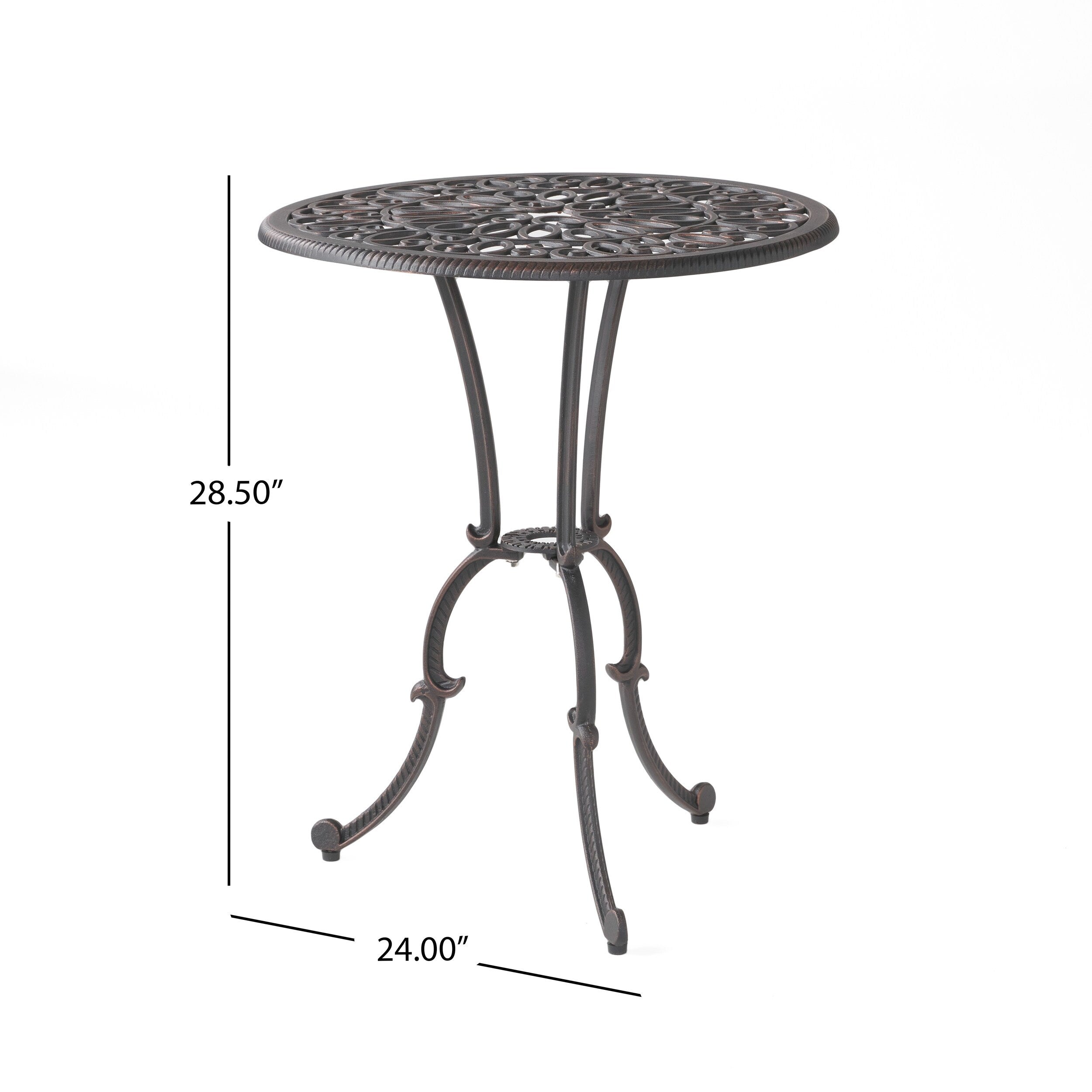 Ensemble de bistrot Charleston en aluminium et cuivre par Christopher Knight Home