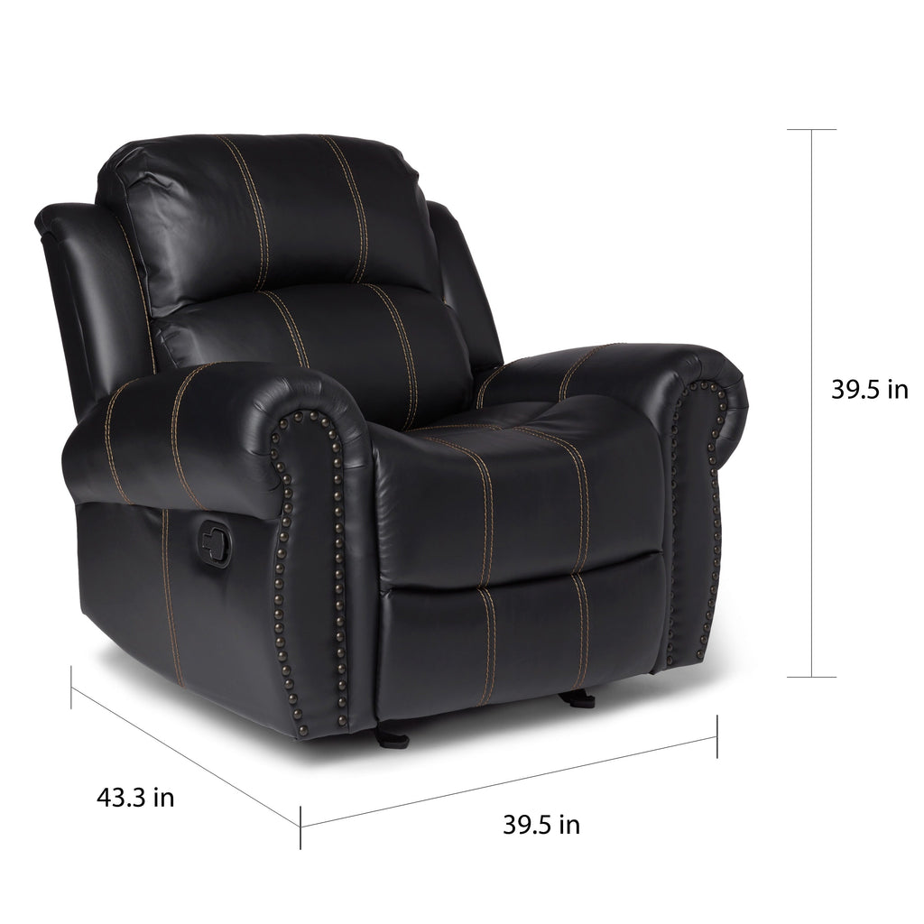 Fauteuil club inclinable Charlie en cuir PU par Christopher Knight Home