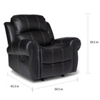 Fauteuil club inclinable Charlie en cuir PU par Christopher Knight Home