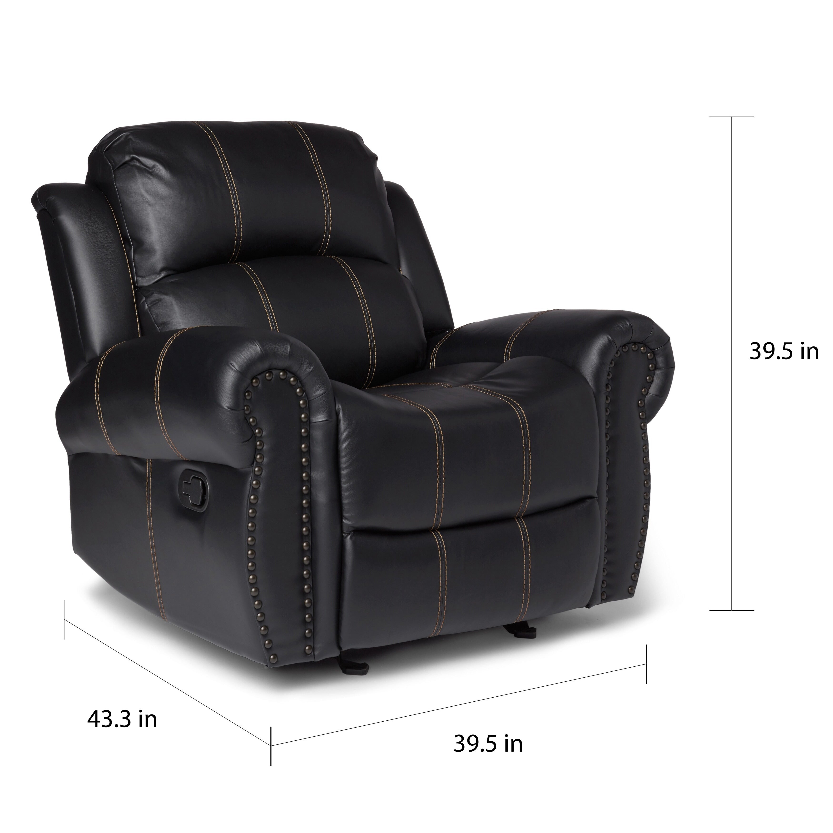 Fauteuil club inclinable Charlie en cuir PU par Christopher Knight Home