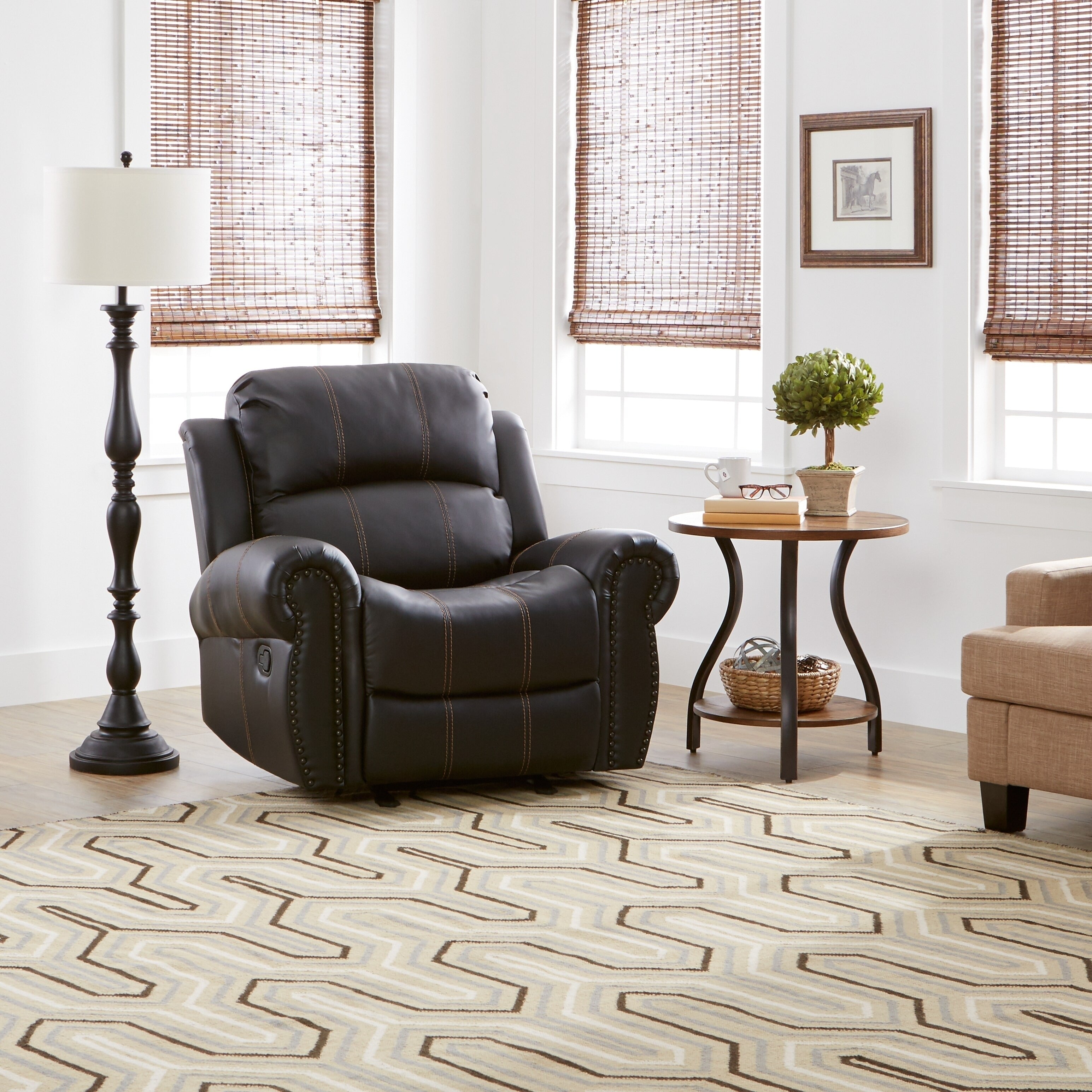 Fauteuil club inclinable Charlie en cuir PU par Christopher Knight Home