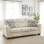 Canapé Charlie, polyester blanc parchemin naturel, 2 coussins, 228 cm