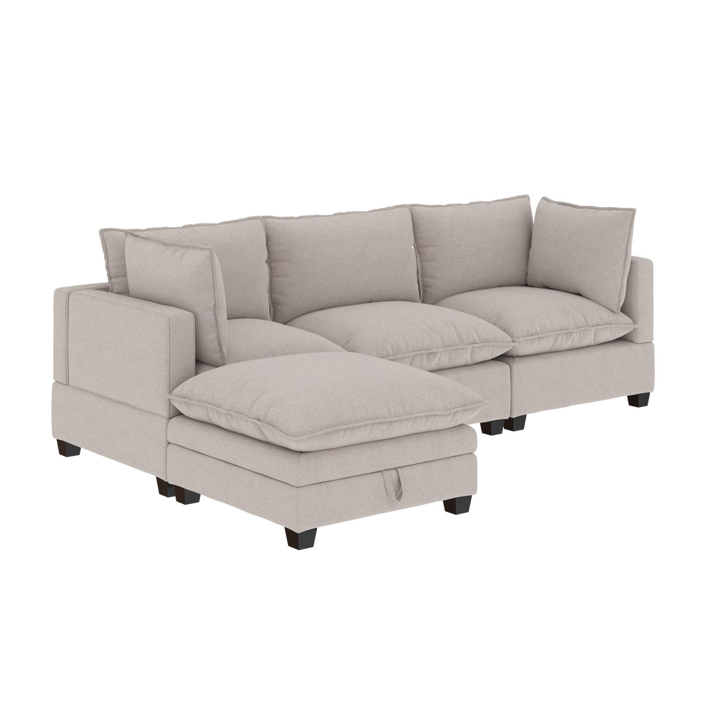 Canapé modulaire rembourré Chelsea Modern Cloud avec assise profonde et coussins moelleux