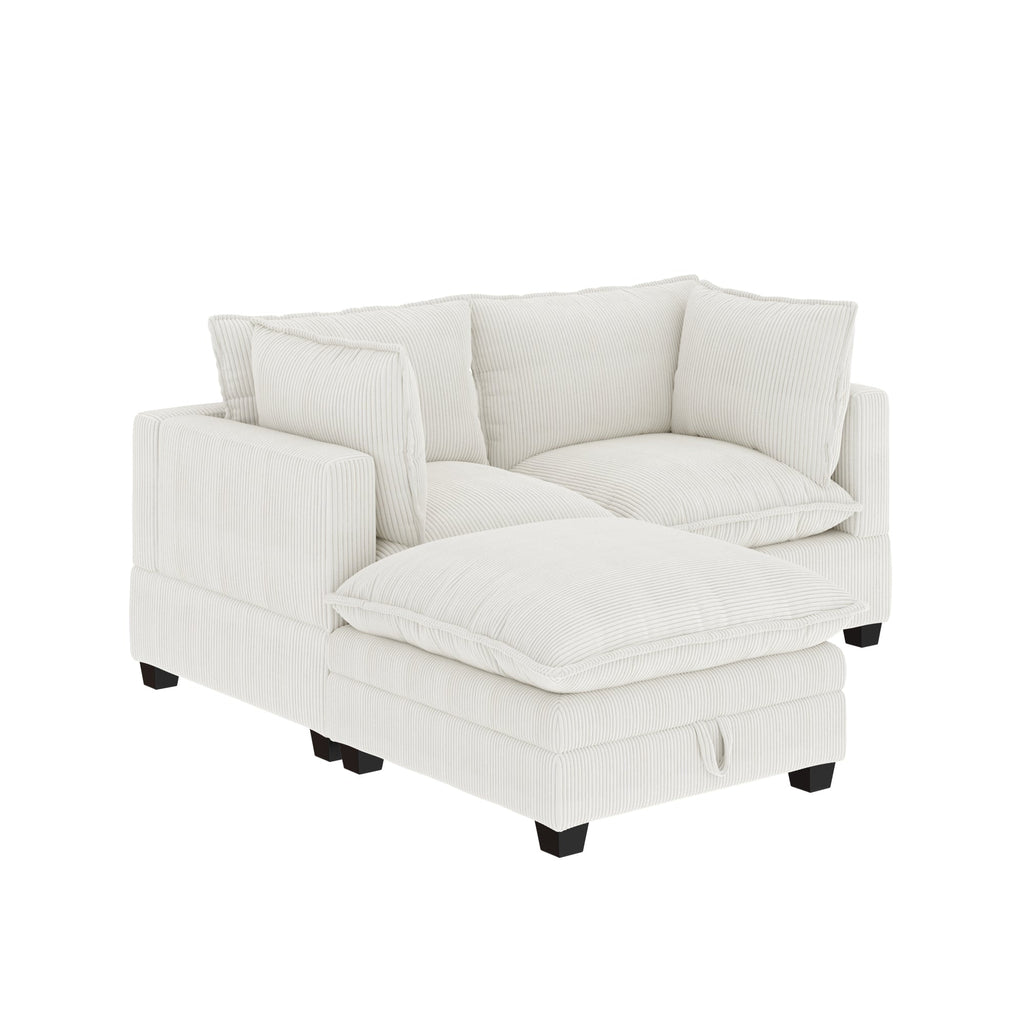 Canapé modulaire rembourré Chelsea Modern Cloud avec assise profonde et coussins moelleux