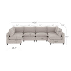 Canapé modulaire rembourré Chelsea Modern Cloud avec assise profonde et coussins moelleux