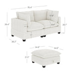 Canapé modulaire rembourré Chelsea Modern Cloud avec assise profonde et coussins moelleux