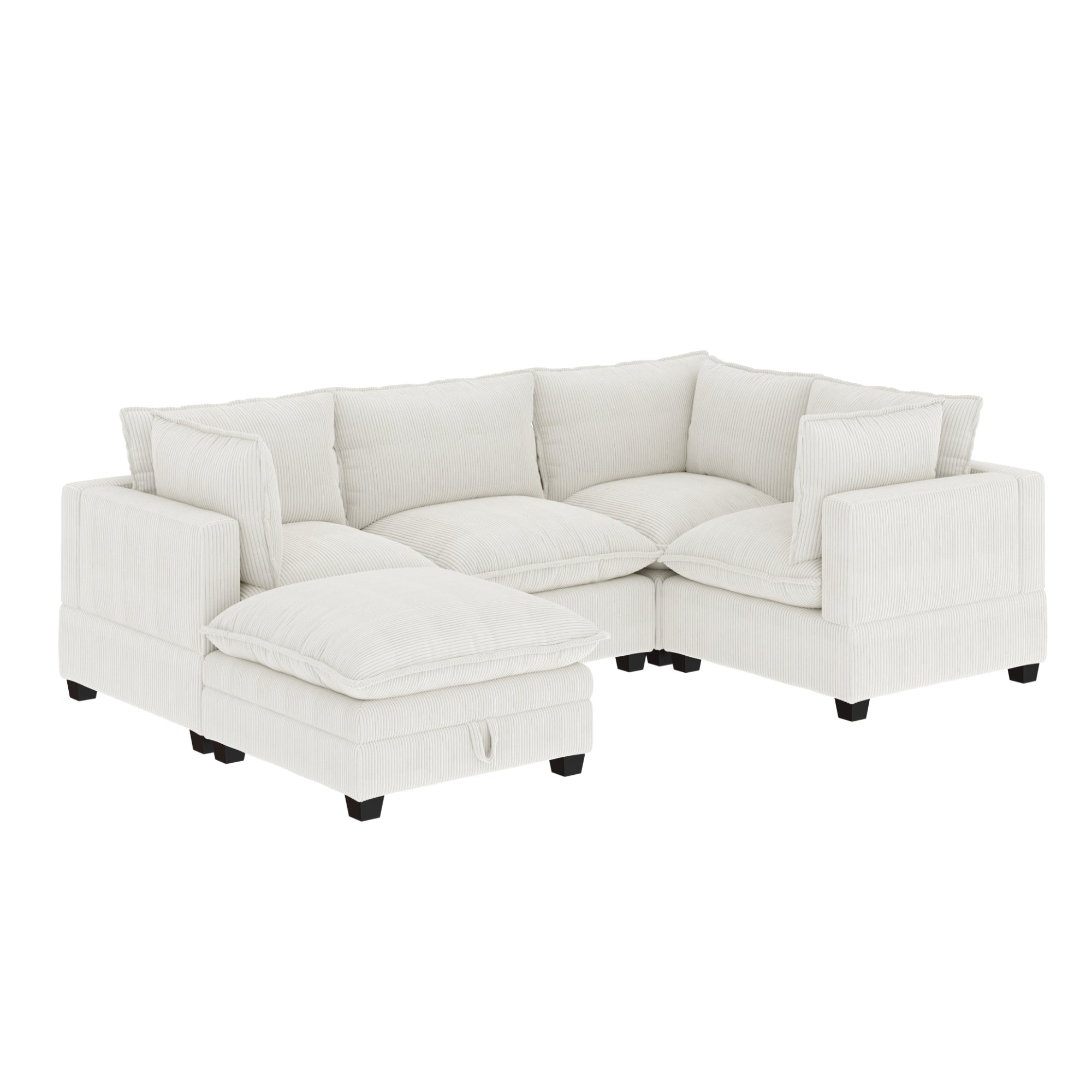 Canapé modulaire rembourré Chelsea Modern Cloud avec assise profonde et coussins moelleux