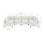 Canapé modulaire rembourré Chelsea Modern Cloud avec assise profonde et coussins moelleux