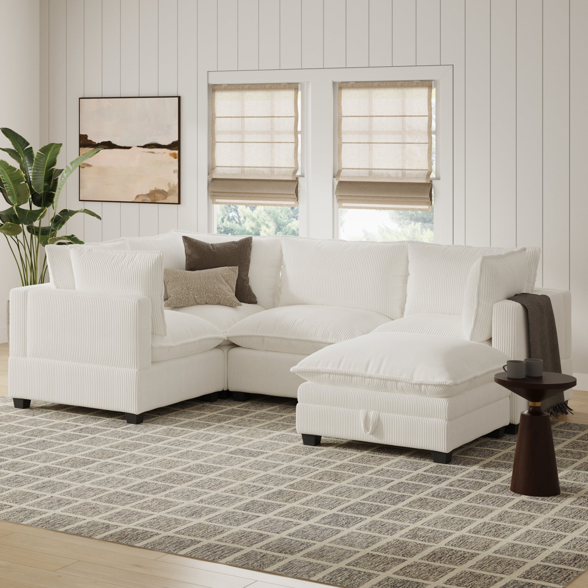 Canapé modulaire rembourré Chelsea Modern Cloud avec assise profonde et coussins moelleux