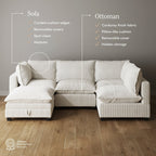 Canapé modulaire rembourré Chelsea Modern Cloud avec assise profonde et coussins moelleux