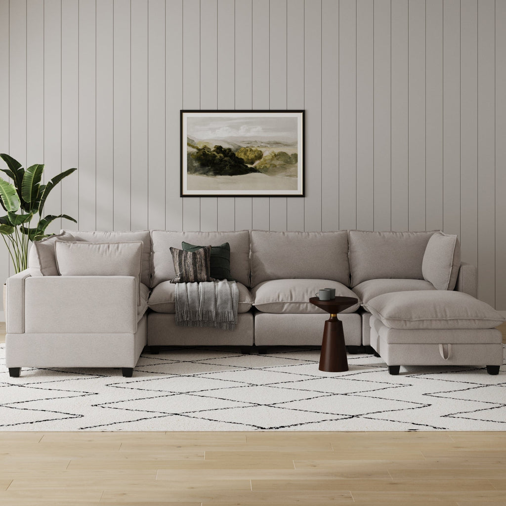 Canapé modulaire rembourré Chelsea Modern Cloud avec assise profonde et coussins moelleux