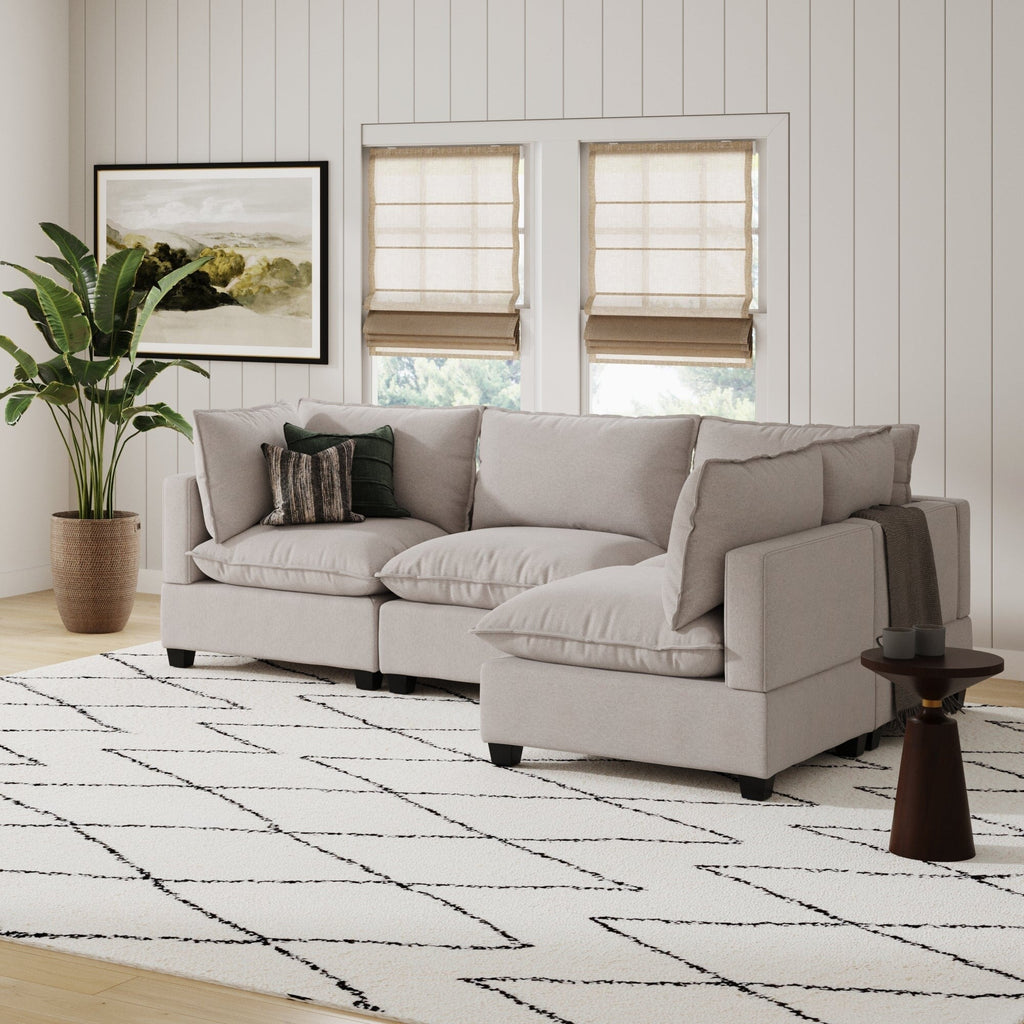 Canapé modulaire rembourré Chelsea Modern Cloud avec assise profonde et coussins moelleux