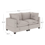 Canapé modulaire rembourré Chelsea Modern Cloud avec assise profonde et coussins moelleux