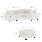 Canapé modulaire rembourré Chelsea Modern Cloud avec assise profonde et coussins moelleux