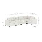 Canapé modulaire rembourré Chelsea Modern Cloud avec assise profonde et coussins moelleux