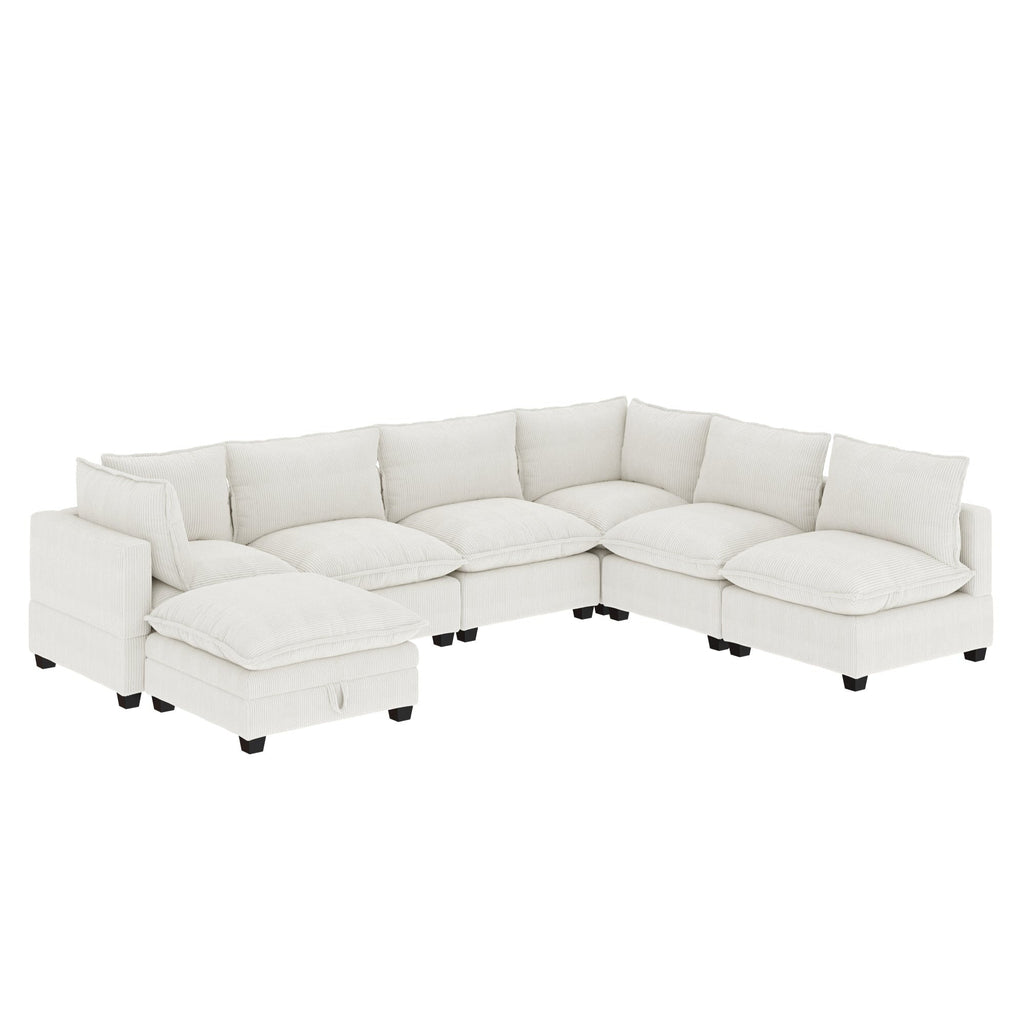 Canapé modulaire rembourré Chelsea Modern Cloud avec assise profonde et coussins moelleux