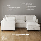 Canapé modulaire rembourré Chelsea Modern Cloud avec assise profonde et coussins moelleux