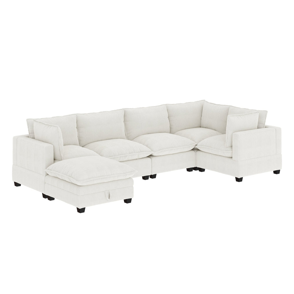 Canapé modulaire rembourré Chelsea Modern Cloud avec assise profonde et coussins moelleux
