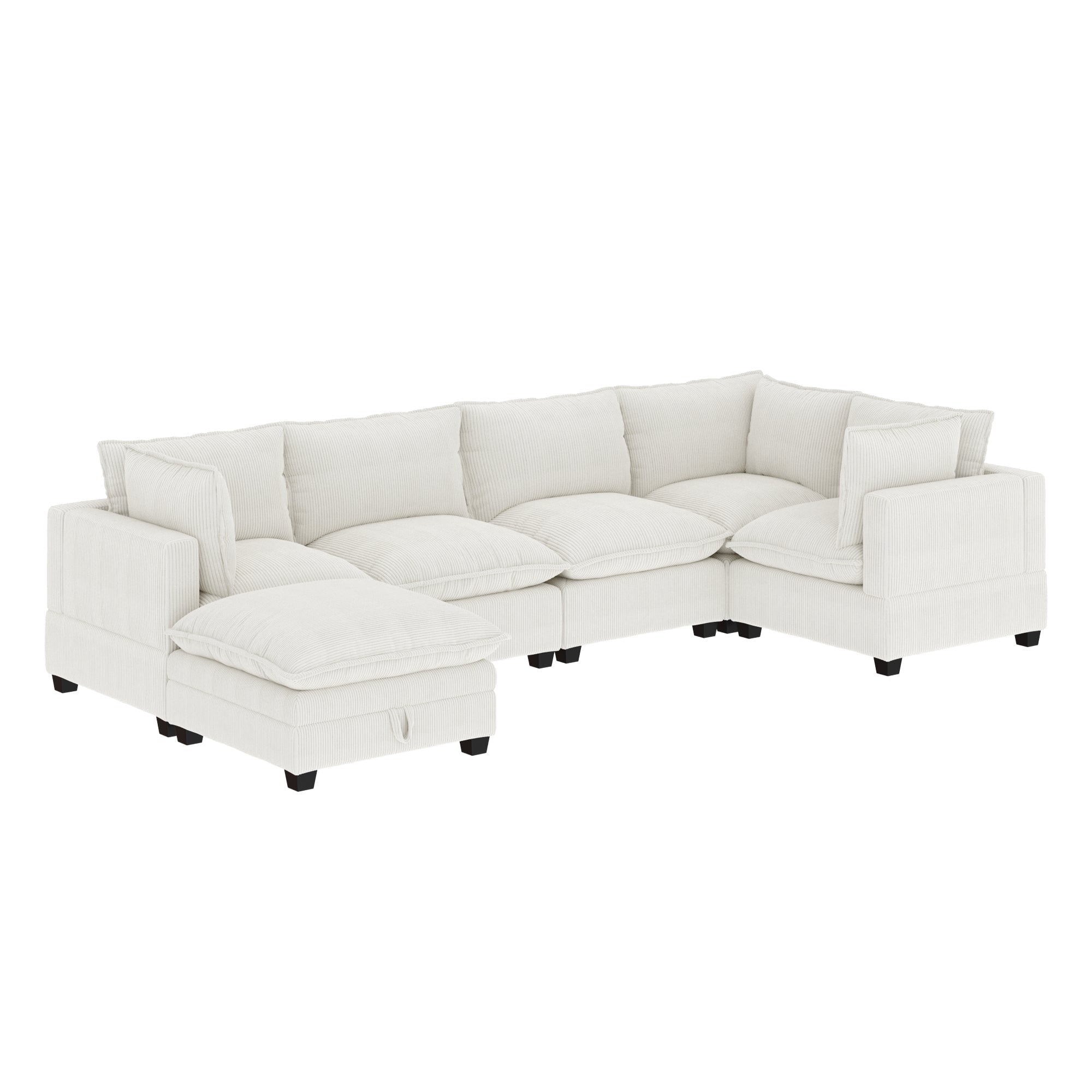 Canapé modulaire rembourré Chelsea Modern Cloud avec assise profonde et coussins moelleux