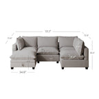 Canapé modulaire rembourré Chelsea Modern Cloud avec assise profonde et coussins moelleux