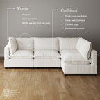 Canapé modulaire rembourré Chelsea Modern Cloud avec assise profonde et coussins moelleux