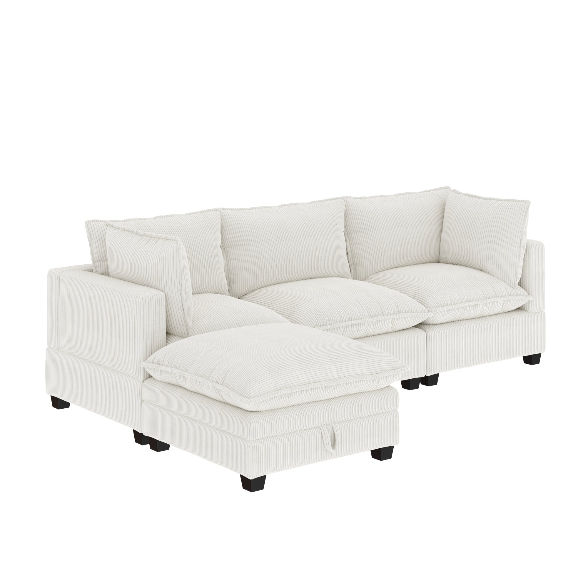 Canapé modulaire rembourré Chelsea Modern Cloud avec assise profonde et coussins moelleux