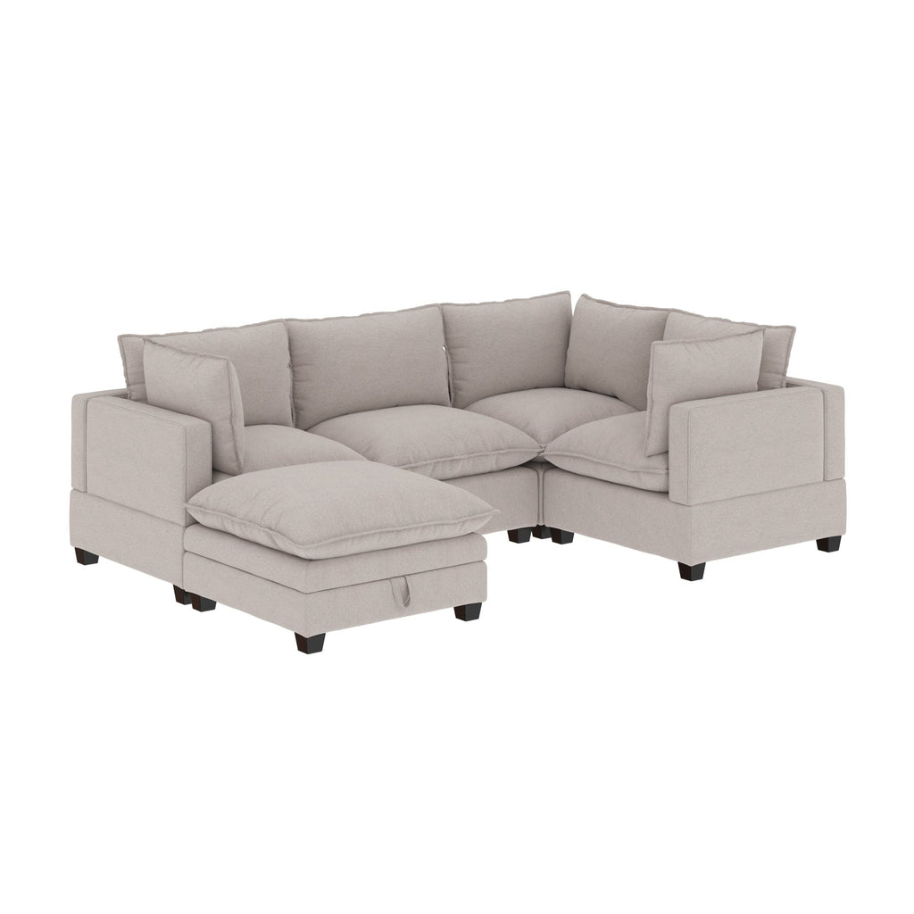 Canapé modulaire rembourré Chelsea Modern Cloud avec assise profonde et coussins moelleux