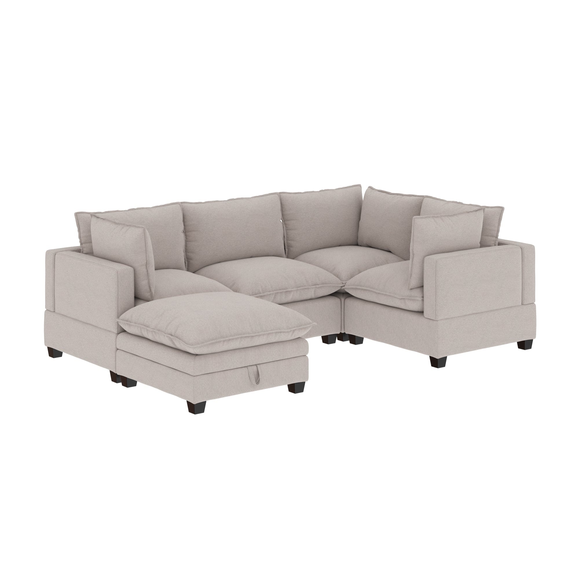 Canapé modulaire rembourré Chelsea Modern Cloud avec assise profonde et coussins moelleux