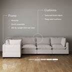 Canapé modulaire rembourré Chelsea Modern Cloud avec assise profonde et coussins moelleux