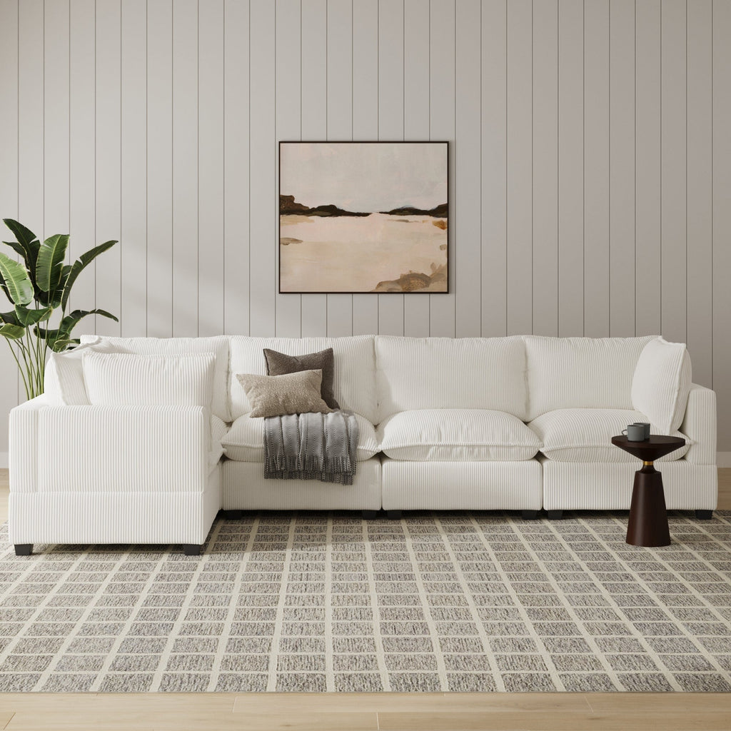 Canapé modulaire rembourré Chelsea Modern Cloud avec assise profonde et coussins moelleux