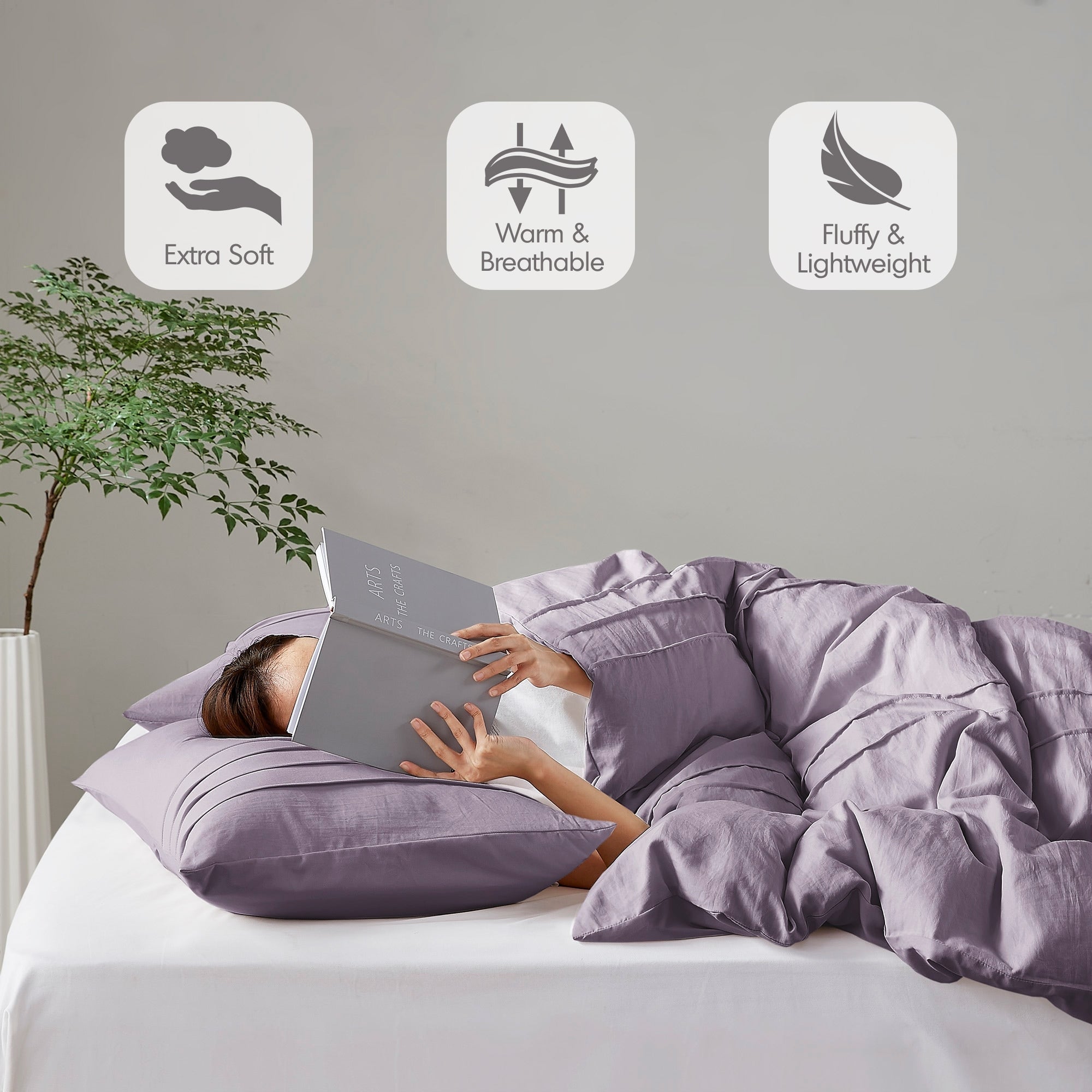 Parure de couette bohème douce et plissée Chelsea Square Evans