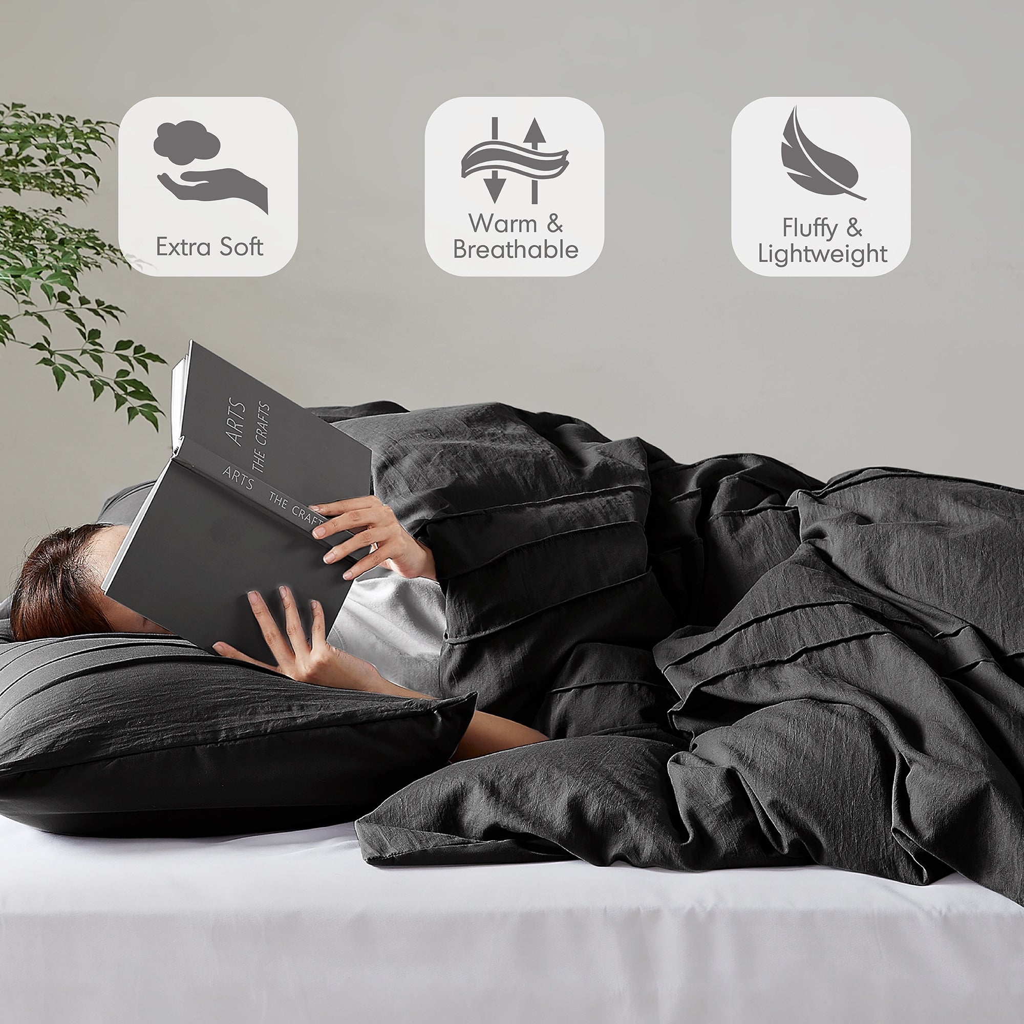 Parure de couette bohème douce et plissée Chelsea Square Evans