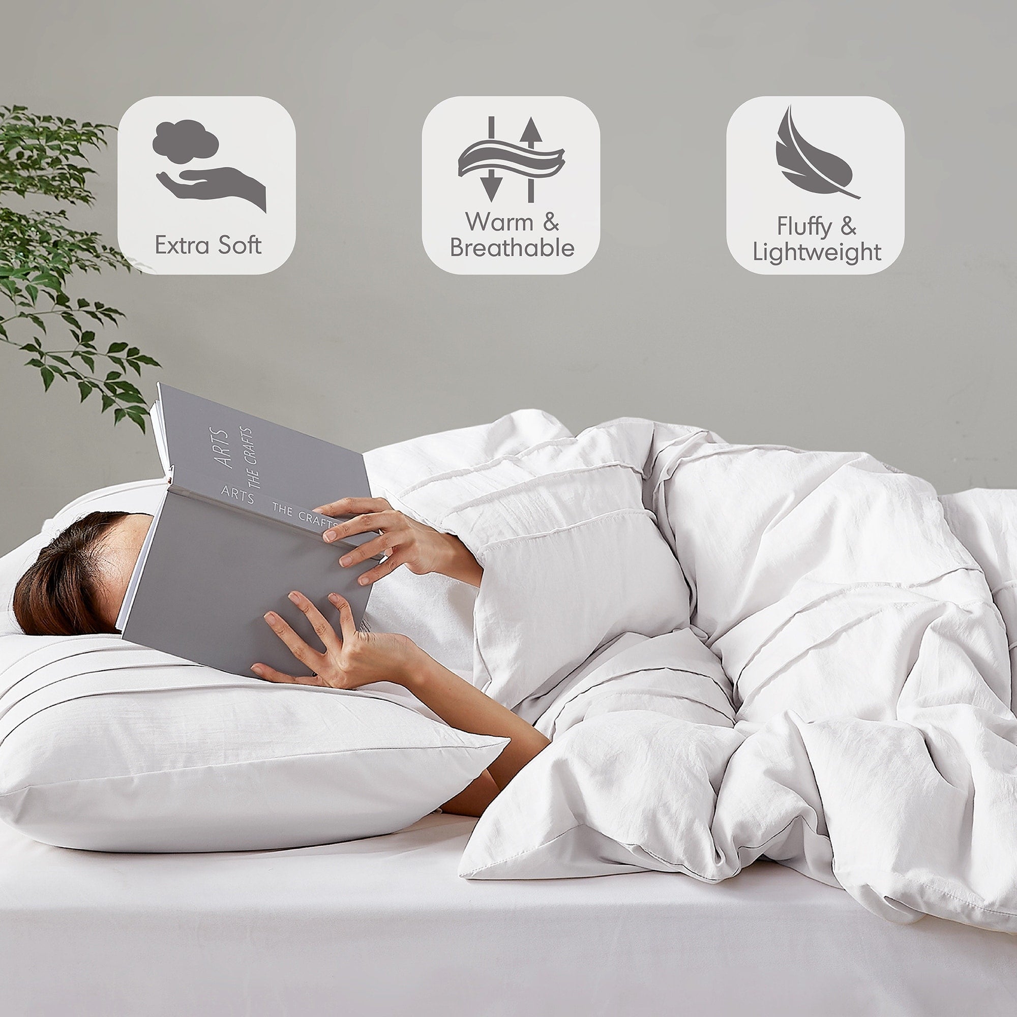 Parure de couette bohème douce et plissée Chelsea Square Evans