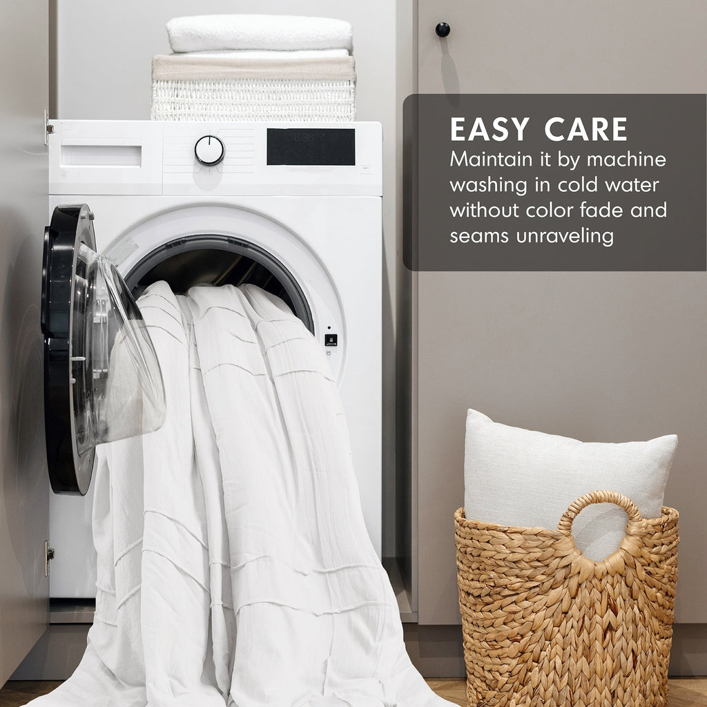 Parure de couette bohème douce et plissée Chelsea Square Evans