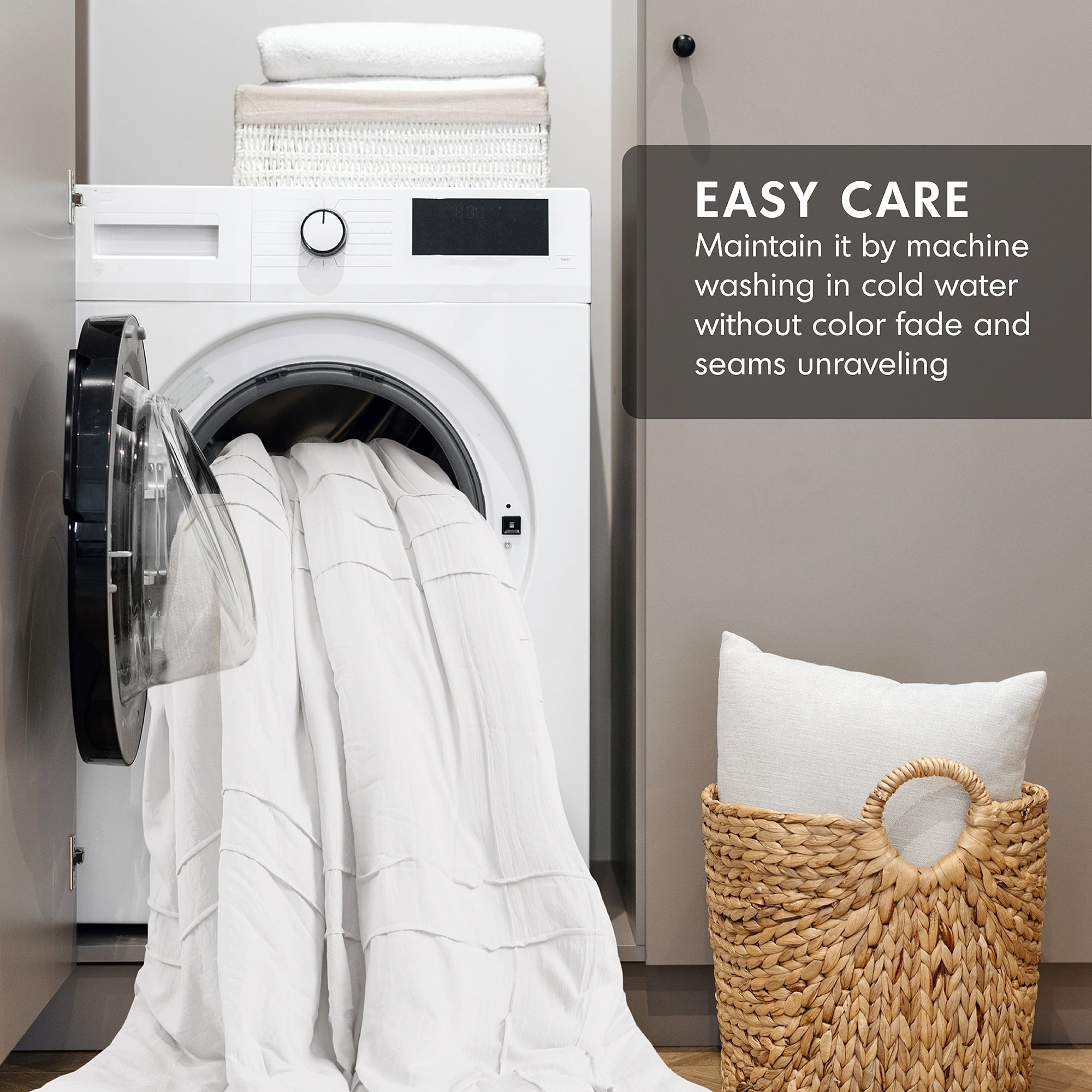 Parure de couette bohème douce et plissée Chelsea Square Evans