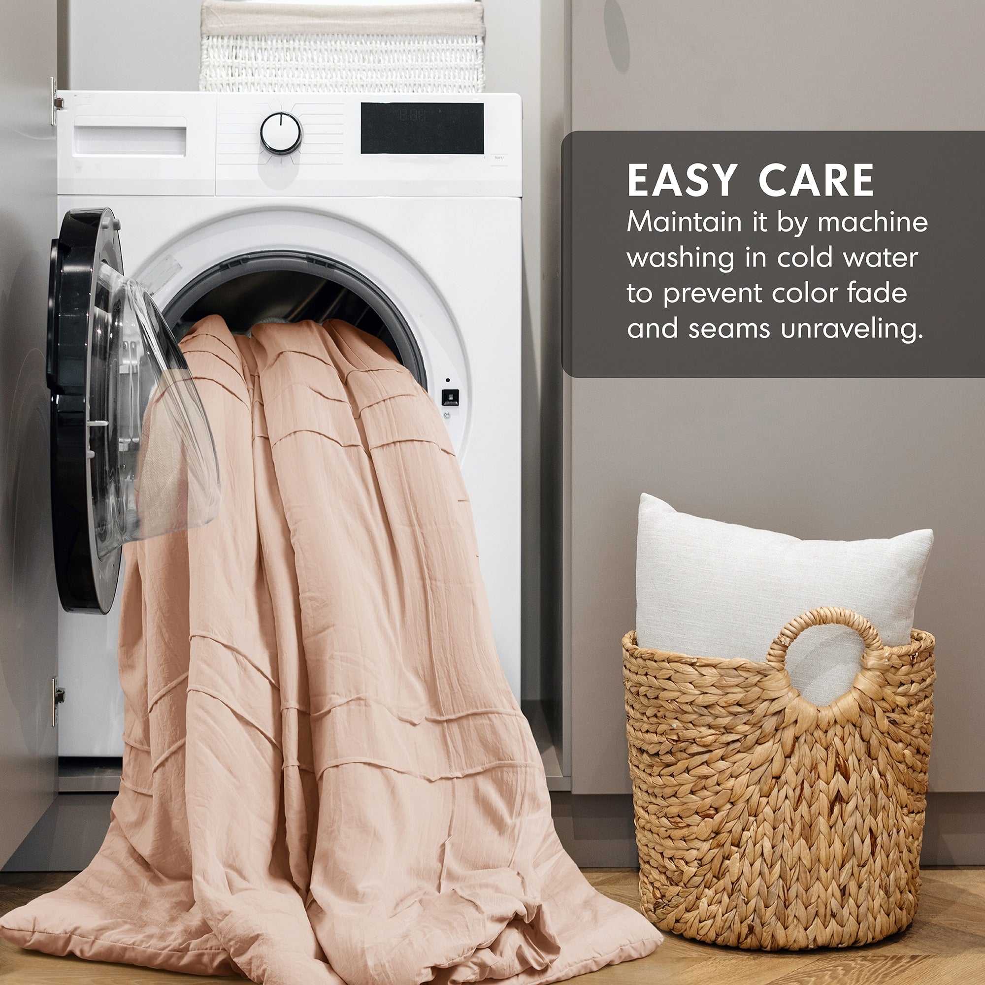 Parure de couette bohème douce et plissée Chelsea Square Evans