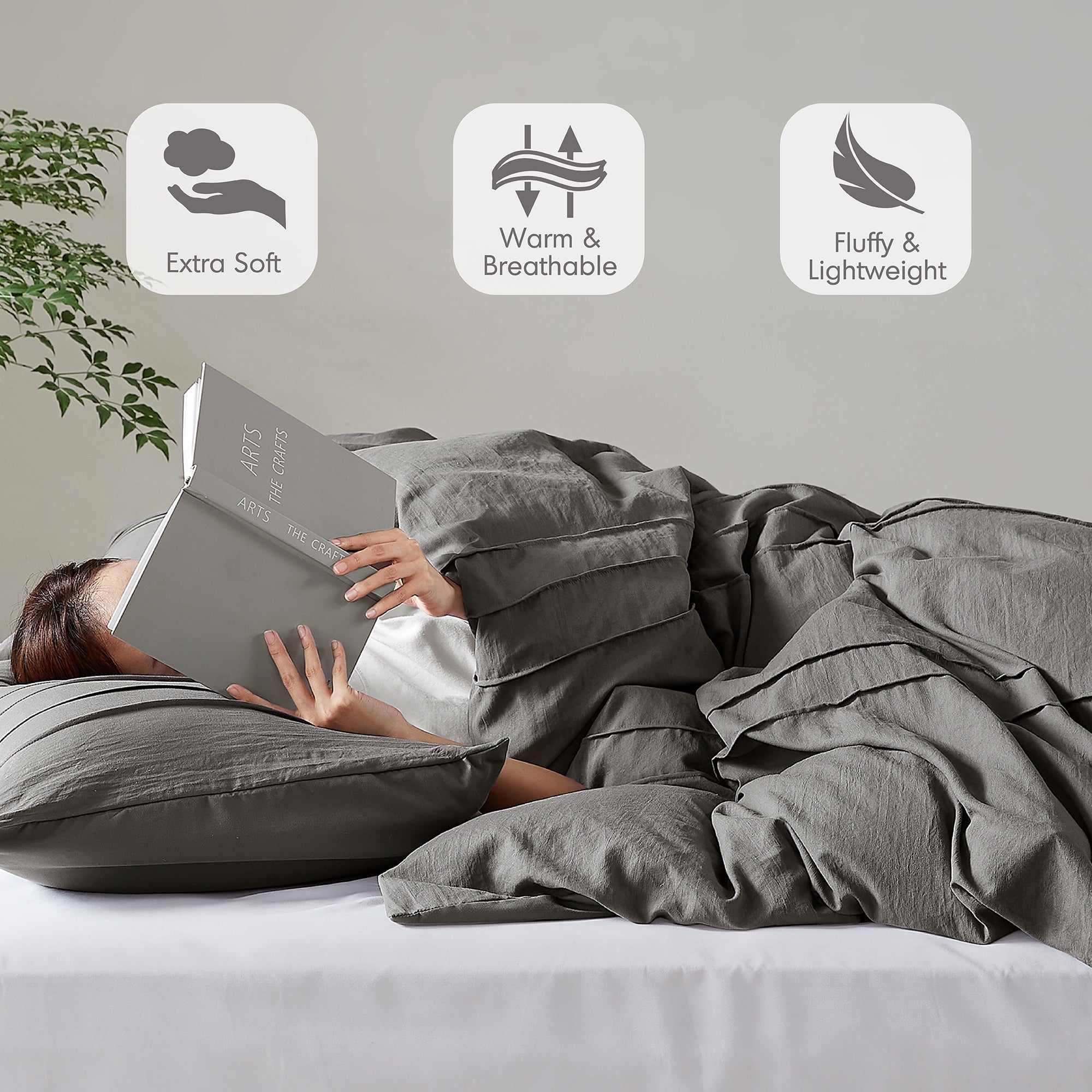 Parure de couette bohème douce et plissée Chelsea Square Evans