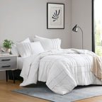 Parure de couette bohème douce et plissée Chelsea Square Evans