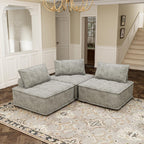 Ensemble de canapé modulaire 3 pièces en chenille