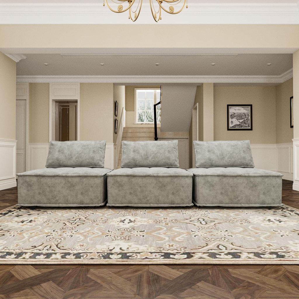 Ensemble de canapé modulaire 3 pièces en chenille