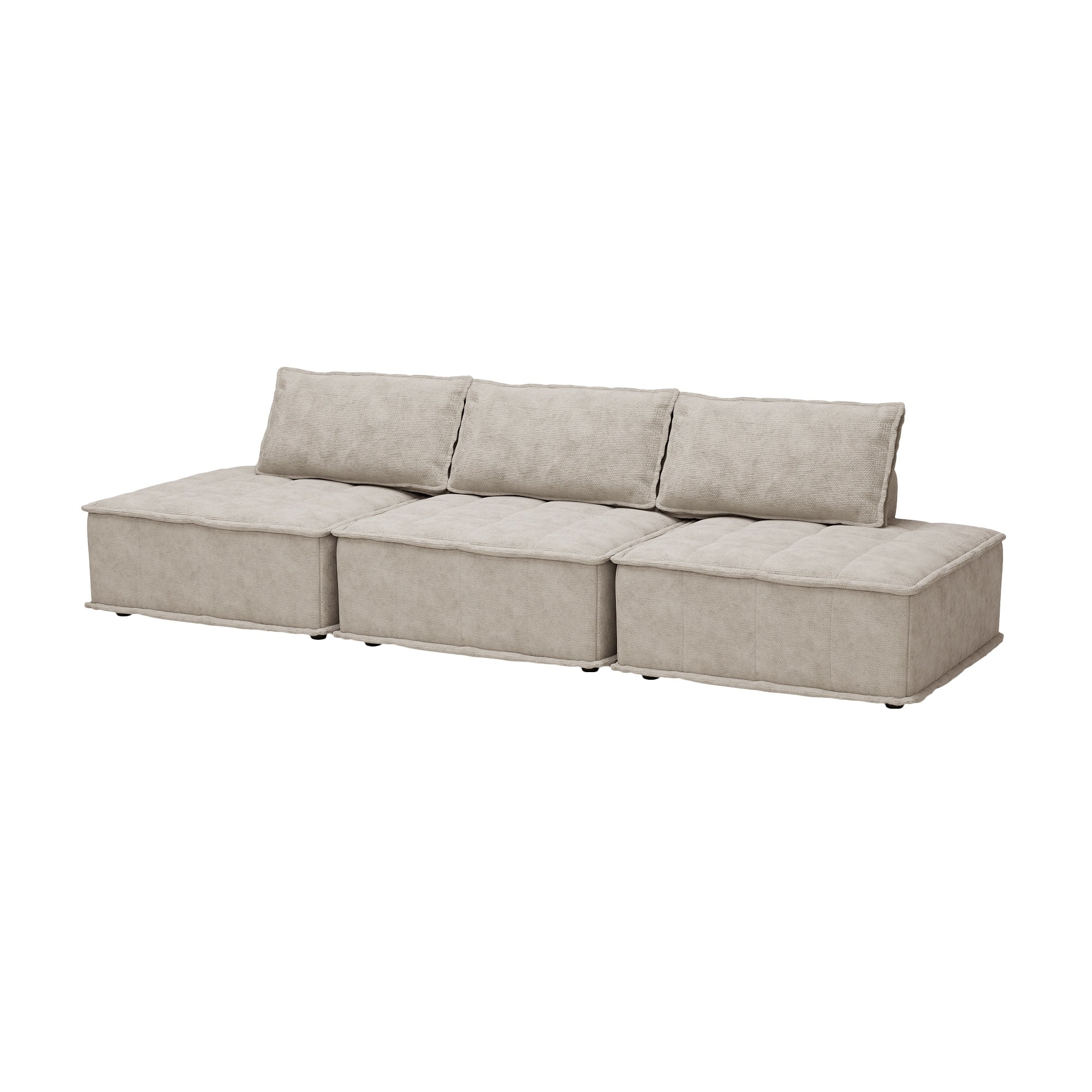 Ensemble de canapé modulaire 3 pièces en chenille