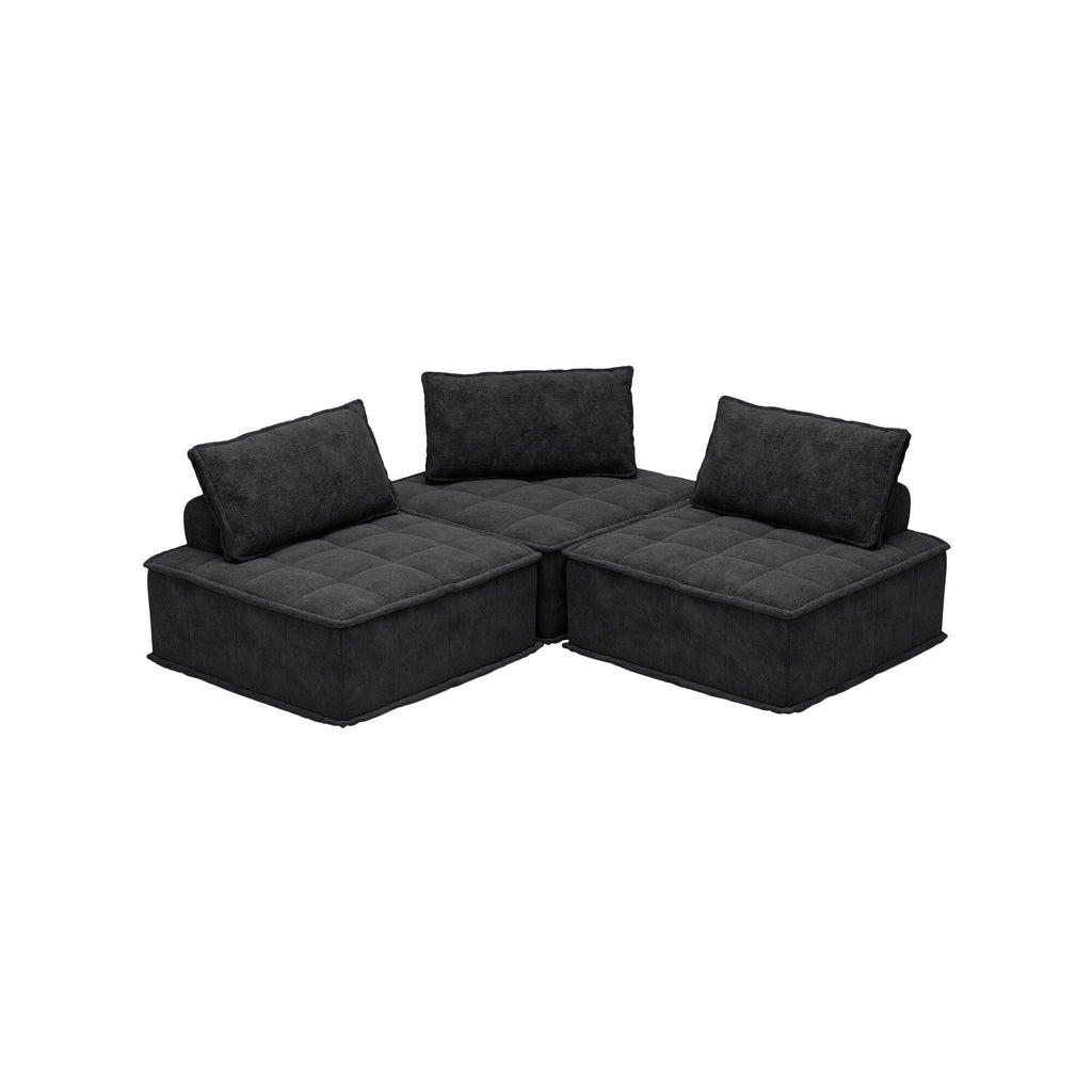 Ensemble de canapé modulaire 3 pièces en chenille