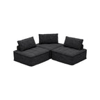 Ensemble de canapé modulaire 3 pièces en chenille