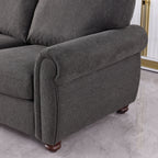 Canapé 3 places en chenille avec accoudoirs roulés