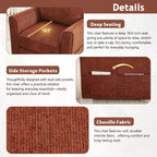 Fauteuil pivotant à 360° en chenille, fauteuil moderne avec poches latérales, fauteuil pivotant, fauteuil inclinable ergonomique pour chambre à coucher