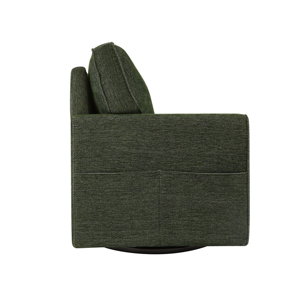 Fauteuil pivotant à 360° en chenille, fauteuil moderne avec poches latérales, fauteuil pivotant, fauteuil inclinable ergonomique pour chambre à coucher