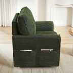 Fauteuil pivotant à 360° en chenille, fauteuil moderne avec poches latérales, fauteuil pivotant, fauteuil inclinable ergonomique pour chambre à coucher
