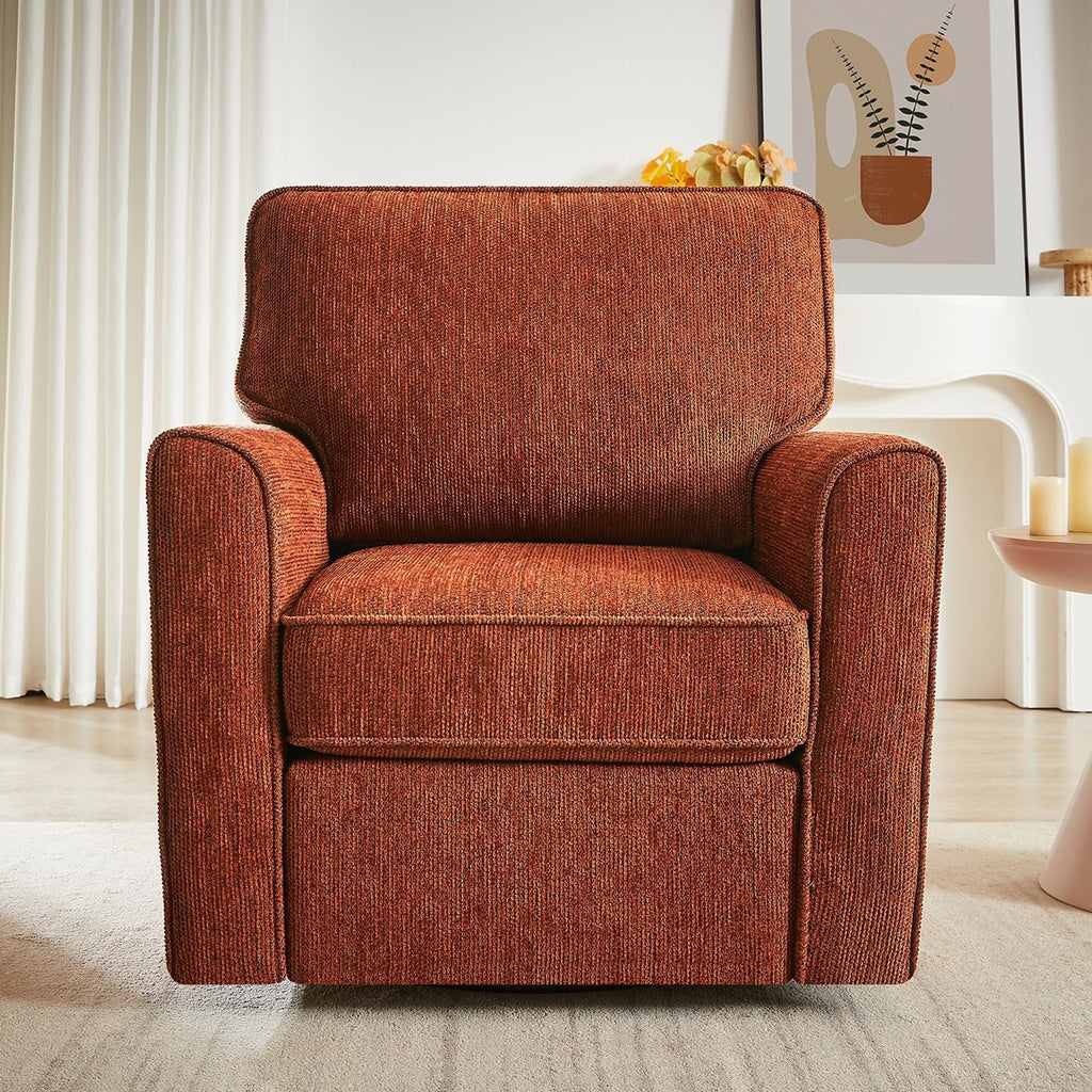 Fauteuil pivotant à 360° en chenille, fauteuil moderne avec poches latérales, fauteuil pivotant, fauteuil inclinable ergonomique pour chambre à coucher